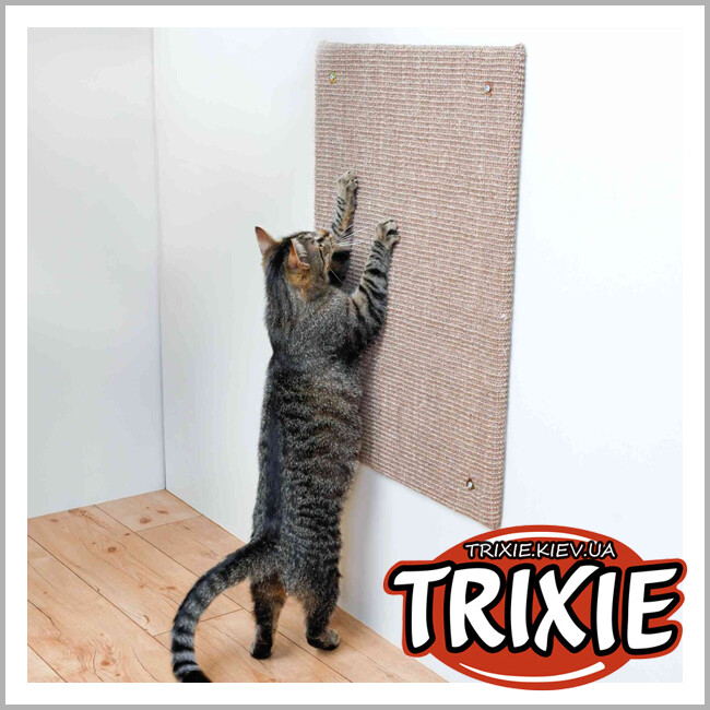 ТРІКСІ Україна - Дряпка для котів Trixie 43166 XXL настінна сизаль/фліс сіро-коричнева 50х70 см