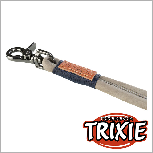 ТРИКСИ Украина - Поводок BE NORDIC ,Trixie 17460 кожа,XS-L: 1.20м/8мм, серый