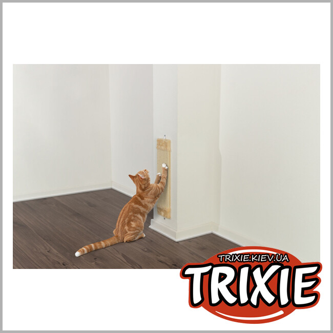 ТРІКСІ Україна - Дряпка Trixie 43071 для котів настінна сизаль/плюш бежева 15x62 см