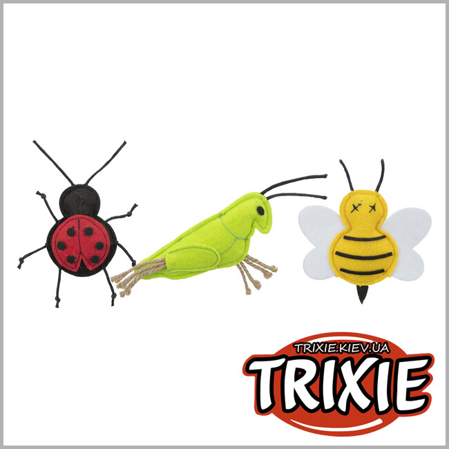 ТРІКСІ Україна - Іграшки комахи Trixie 41119 (фетр), 11см (3шт/уп)