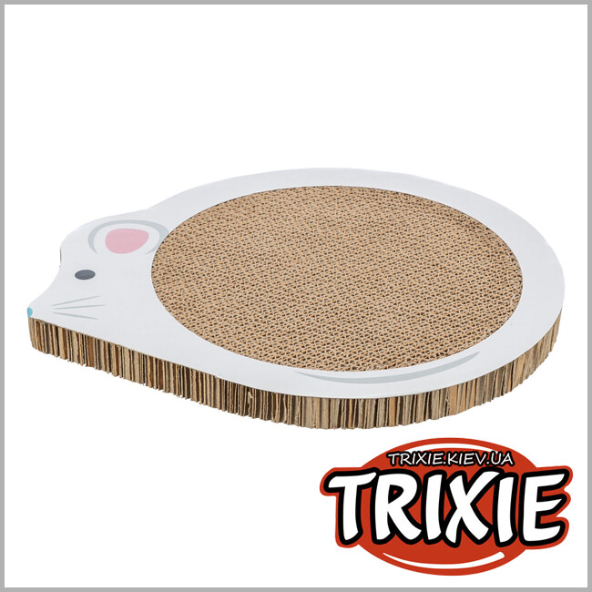 ТРІКСІ Україна - Дряпка для кошенят Trixie 48040 картонна в формі миші з котячою м'ятою 35х2,5х29,5 см біла