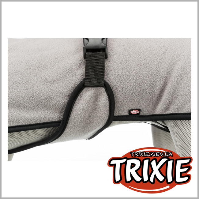 ТРИКСИ Украина - Водоотталкивающее пальто из флиса Trixie Grenoble (серый, S, 48*44-70*40 cm)