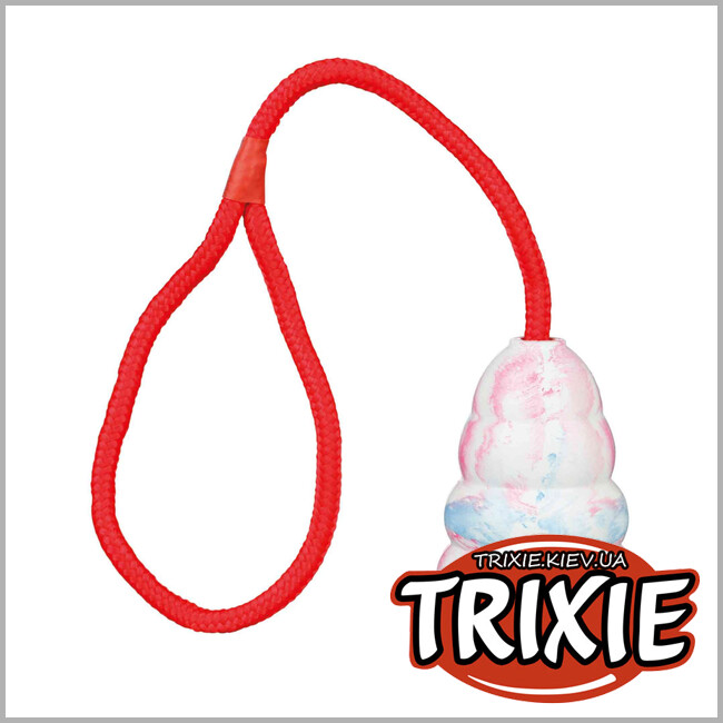ТРИКСИ Украина - Резиновая груша на веревке для собак TRIXIE  (8 см/30 см)