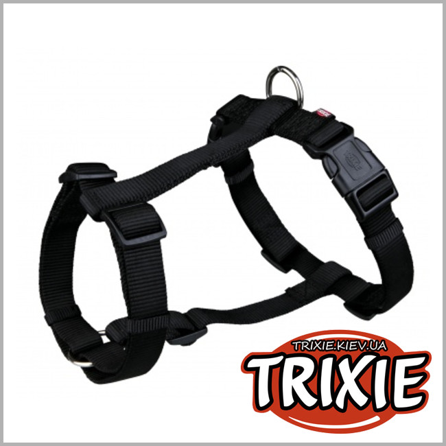ТРІКСІ Україна - Шлей для собак TRIXIE - Premium (Розмір: 40-65см/15мм, Колір: чорний, нейлон)