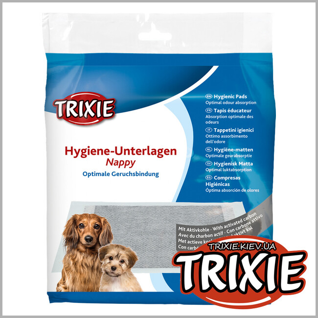 ТРИКСИ Украина - Гигиеническая подкладка с активированным углем Trixie ( 60 * 60 см) 10 шт.