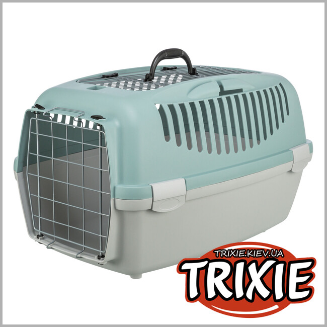 ТРИКСИ Украина - Переноска Trixie 39869 "Capri 3 Open Top" (до 12кг), S: 40х38х61см, светло-серый/шалфей