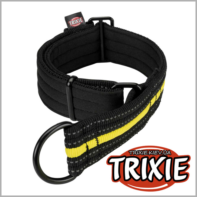 ТРИКСИ Украина - Ошейник-удавка Sporting Fusion-TRIXIE (Размер S–M: 28–38см/35мм, черный/желтый)