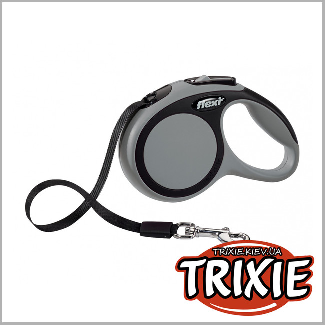 ТРИКСИ Украина - Рулетки для собак TRIXIE - New COMFORT (Размер: 3м/до12кг, Цвет: серый)