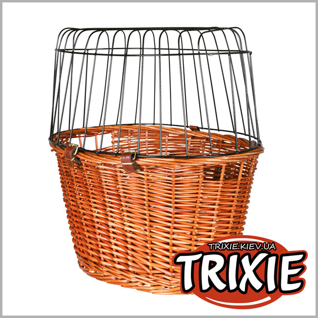 ТРИКСИ Украина - Велосипедная корзина  TRIXIE Front Dog Bicycle Basket (ива 33*44*48cm)