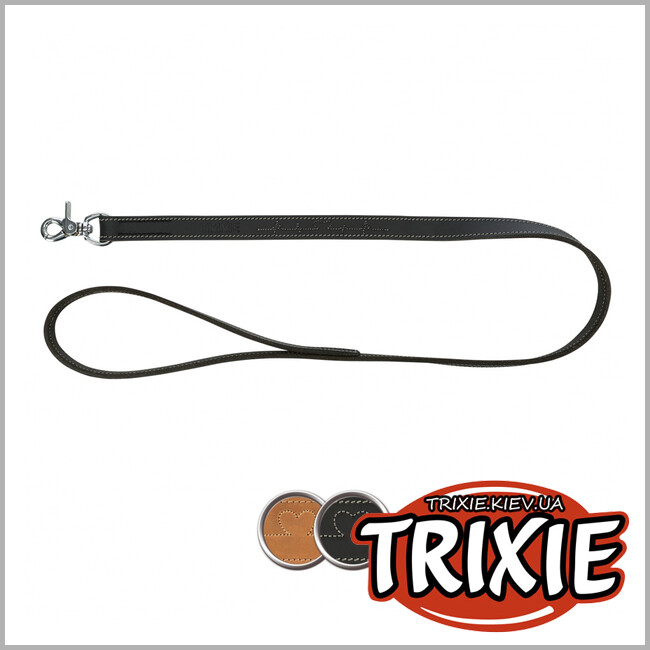 ТРИКСИ Украина - Поводок для собак Trixie Rustic Fatleather Heartbeat (коричневый, M-L, 1.00 m/20 mm*1.00 m)