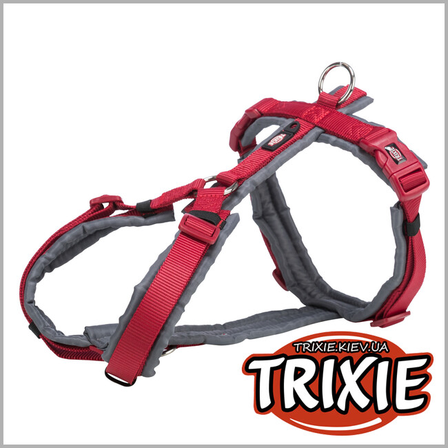 ТРІКСІ Україна - Шлея для собак Trixie 1996903 "Premium trekking", XS-S: 32-38см/13мм, червоний/графіт