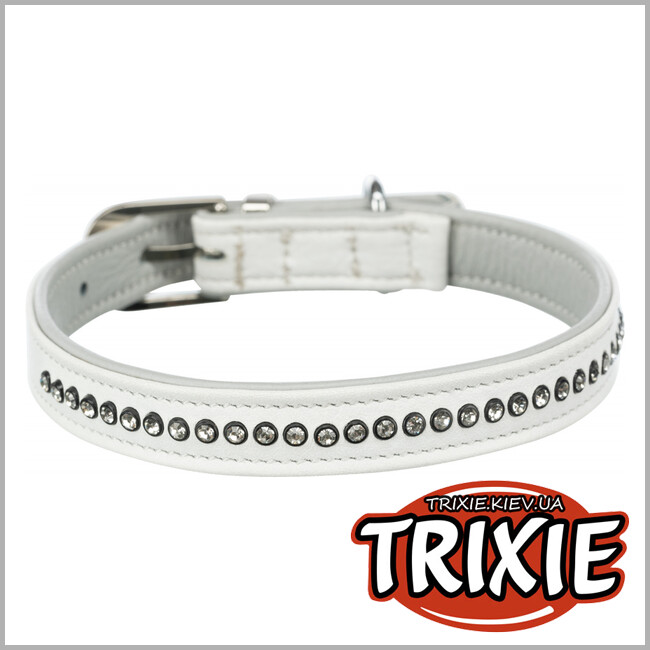 ТРИКСИ Украина - Ошейник Active Comfort-TRIXIE с камнями (S: 23–28см/15мм,белый)