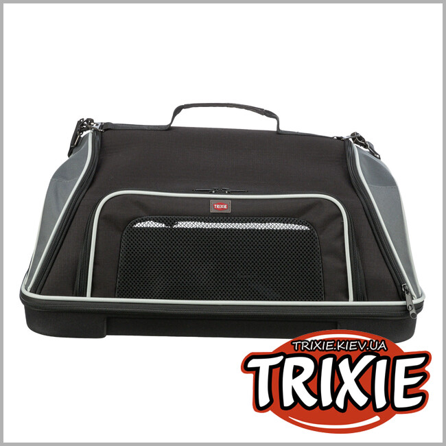 ТРИКСИ Украина - Сумка-переноска для авиаперевозок животных Trixie 28907 "Boarding airline", 55х23х40см, черный/серый