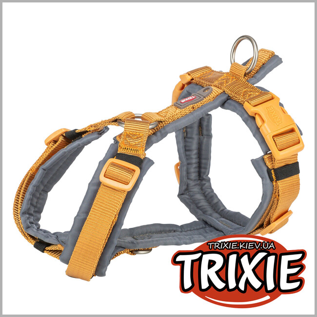 ТРІКСІ Україна - Шлея для собак Trixie 1997129 Premium трекінгова S–M 44–53 см 20 мм оранжево-сіра