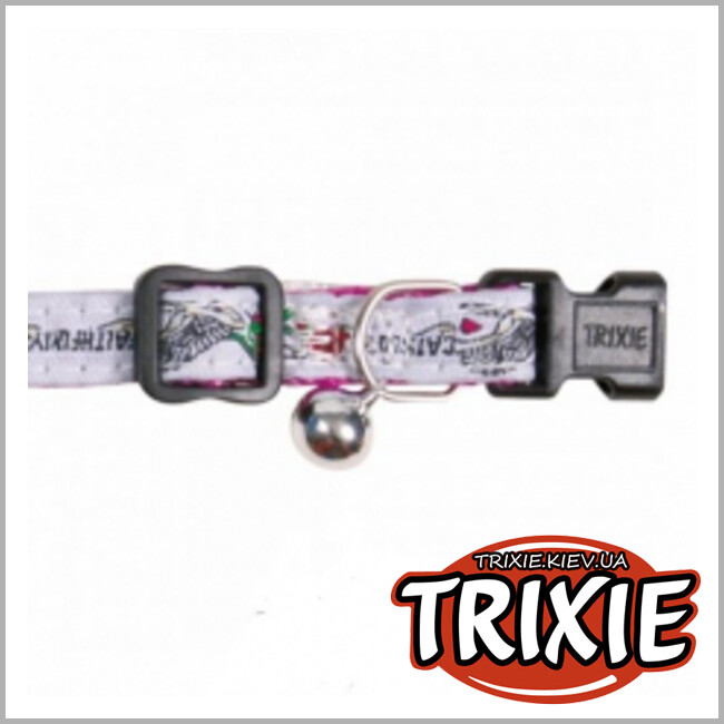ТРИКСИ Украина - Ошейник для кота Faithfully TRIXIE белый с рис.  (нейлон, 22-36см)
