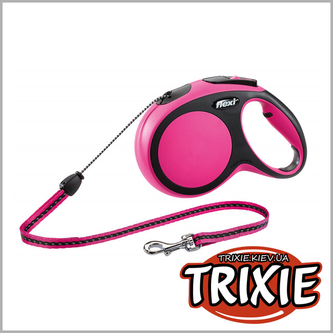 ТРИКСИ Украина - Флекси TRIXIE - New COMFORT (M: 8 м/20 кг, розовый)