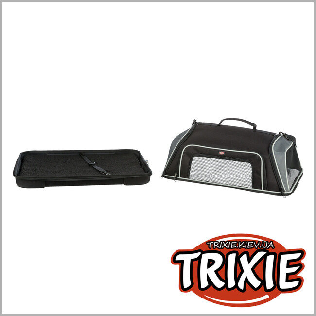 ТРИКСИ Украина - Сумка-переноска для авиаперевозок животных Trixie 28907 "Boarding airline", 55х23х40см, черный/серый
