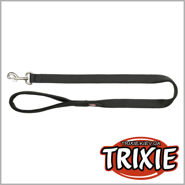 ТРІКСІ Україна - Поводок для собак Trixie 200301 "Premium", L-XL: 1.00м/25мм, чорний