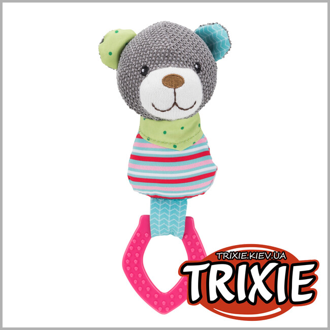 ТРИКСИ Украина - Мишка Junior TRIXIE с кольцом (ткань/полиэстер, 23см)