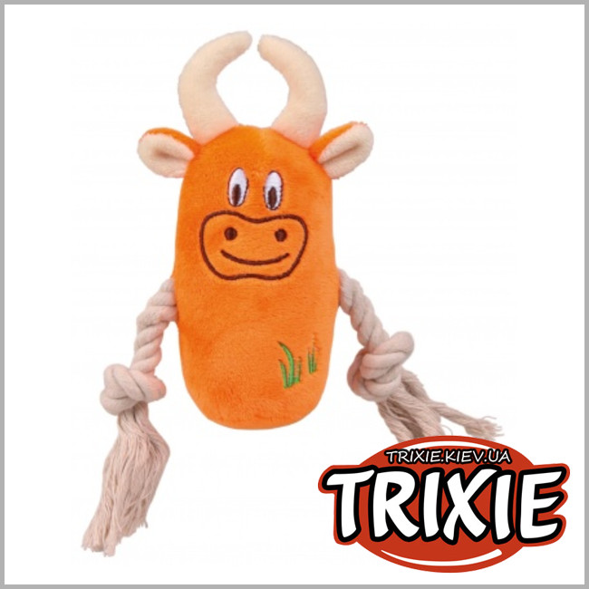 ТРИКСИ Украина - Набор игрушек  TRIXIE - Звери с канатом (плюш со звуком 13см * 3шт)
