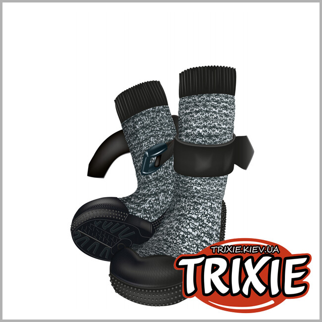 ТРИКСИ Украина -  Защитные носки д/собак Walker Socks-TRIXIE (ХS, черный/серый (2шт/уп)