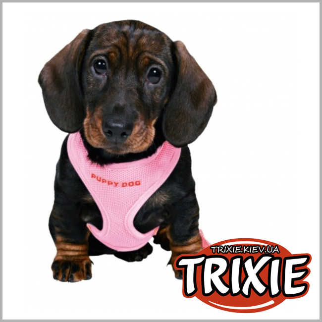 ТРИКСИ Украина - Поводок + шлея+ желетка для собак TRIXIE (Размер:23-34cм/2м/10мм, Цвет: розовый)