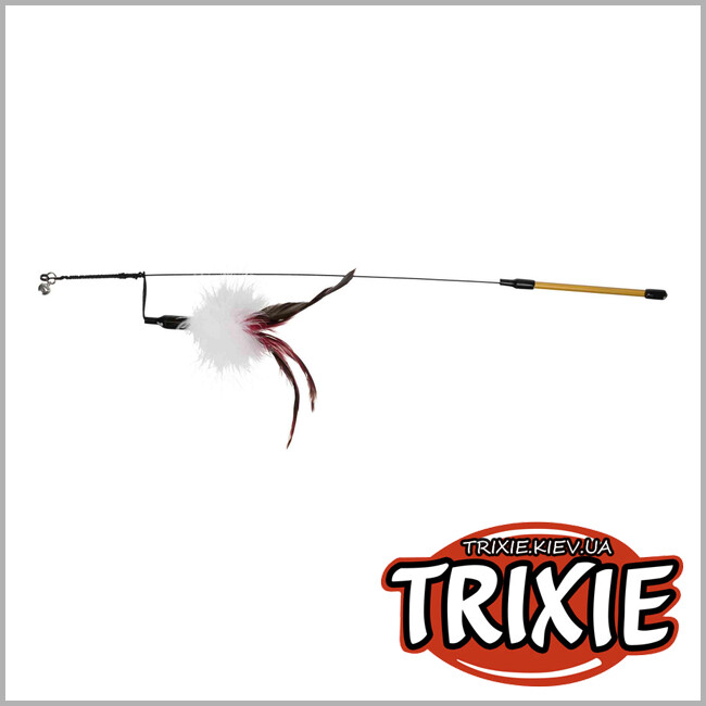 ТРИКСИ Украина - Игрушка удочка с перьями TRIXIE и колокольчиком (50 см)