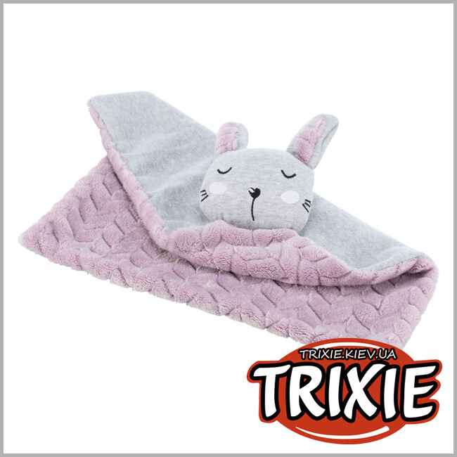 ТРИКСИ Украина - Junior Trixie 38242 одеяло с игрушкой-кролик, 55х40см, светло-сиреневый/светло-серый