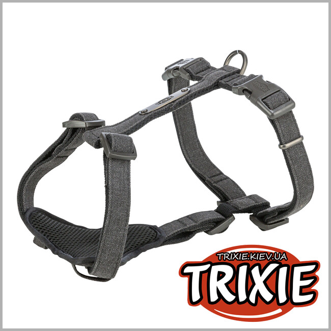 ТРІКСІ Україна - Шлея для собак Trixie 1969801 CityStyle H-harness бавовна M–L 52–75 см 20 мм чорна