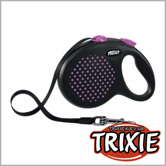 ТРИКСИ Украина - Флекси TRIXIE - DESIGN (L: 5м/до 50кг, розовый)