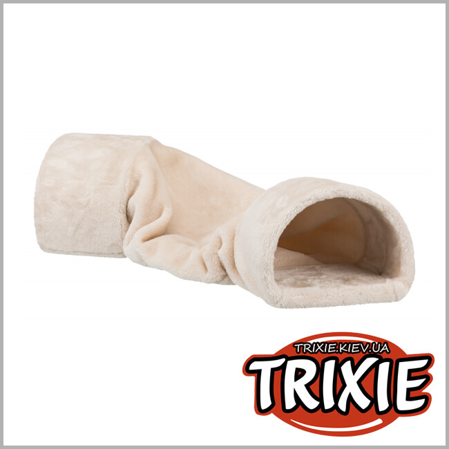 ТРИКСИ Украина - Мягкое место тоннель для кролика TRIXIE  (бежевый плюш 27*21*80 см)