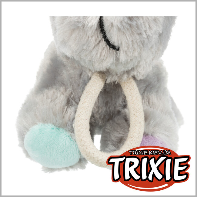 ТРИКСИ Украина - Собака  Trixie Junior Dog с канатом (плюш со звуком 24см)