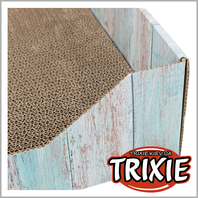 ТРИКСИ Украина - Дряпка Trixie 48013 для котов Дошка настоящая сизаль/дерево белое/сіра 38х58 см