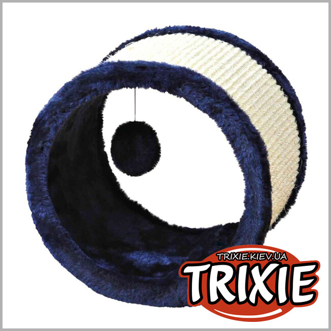 ТРІКСІ Україна - Драпак - рол для котів Trixie 4324 (сизаль/плюш), 23х20 см, синій/натуральний