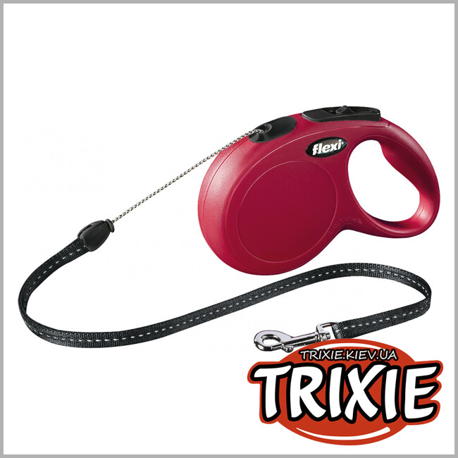 ТРИКСИ Украина - Флекси TRIXIE - New CLASSIC (8 м/до 12кг, красный)