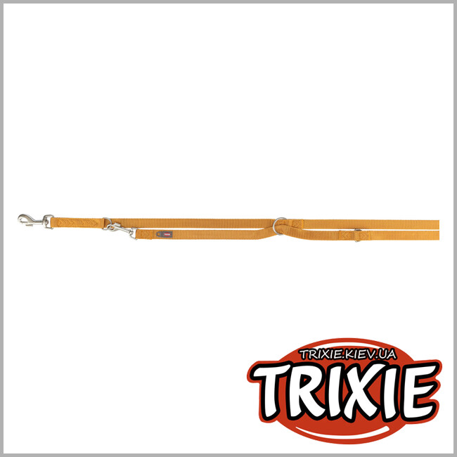 ТРИКСИ Украина - Поводок для собак 200529 Trixie Premium регулируемый M–L 2 м 20 мм оранжевый