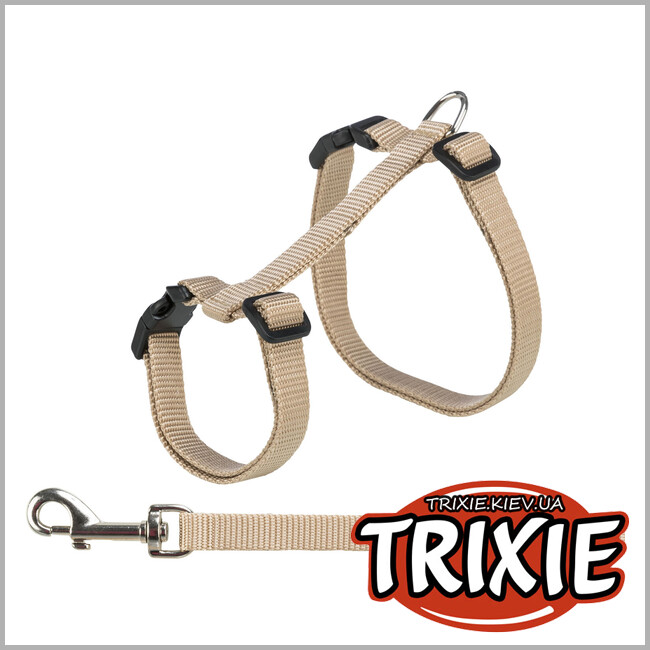 ТРИКСИ Украина - Шлейка Trixie 41961 с поводком для котов XXL, 34-57 см/13мм,1.20м