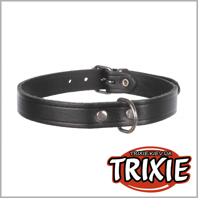ТРИКСИ Украина - Ошейник кожаный для собак TRIXIE (Размер:28-34см/14мм, Цвет:черн)