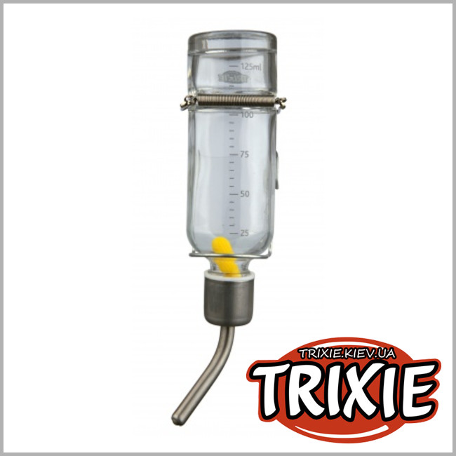 ТРИКСИ Украина - Стеклянная поилка для грызунов Trixie Glass Water Bottle (Обьем: 125мл)