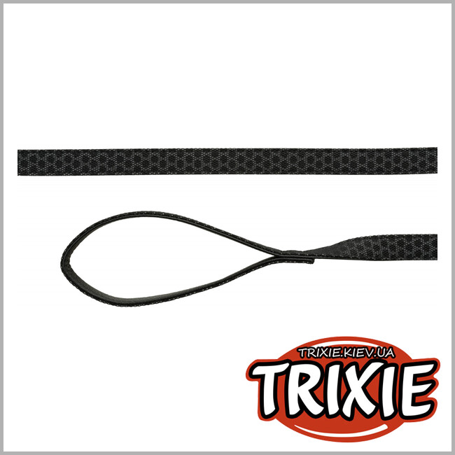 ТРИКСИ Украина -  Поводок Night Reflect - TRIXIE (Размер  M-L: 1.00 m/20 mm,черный )