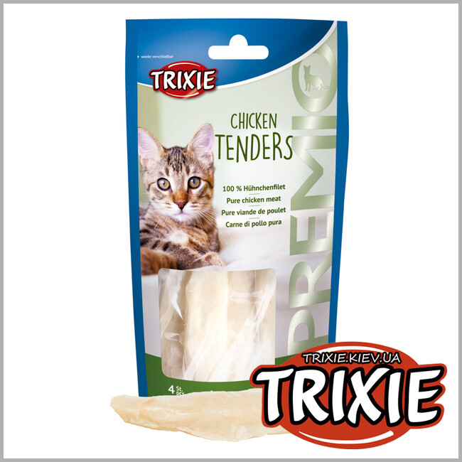 ТРИКСИ Украина - Лакомство для кошек Trixie 42735 Chicken Tenders куриное филе 4*70г