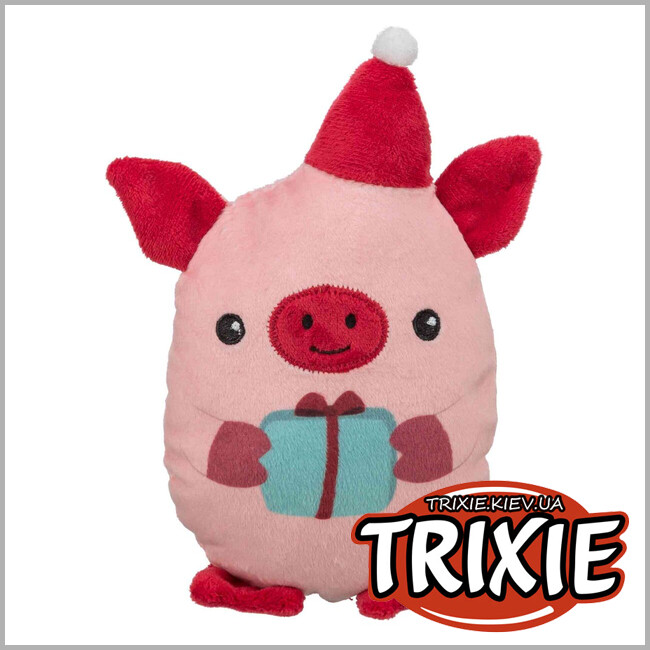 ТРИКСИ Украина - Игрушка "Рождественская свинка" Trixie 92601 для собак плюш 19 см