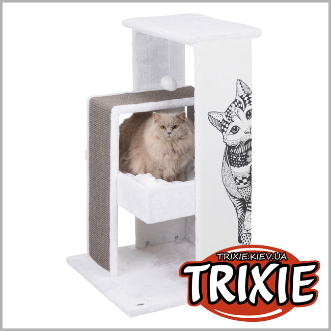 ТРИКСИ Украина - Домик-драпак Trixie 44721 "Maria" 58x58, высота 101см, светло-серый/,белый замша/сизаль