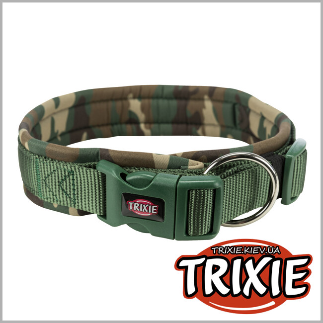 ТРІКСІ Україна - Нашийник Premium-TRIXIE з неопренів. підкладкою (L: 49-55см/25мм, камуфляж/лісовий)