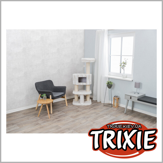 ТРИКСИ Украина - Драпак домик Trixie Nelli Scratching Post (140см  белый/серо-коричневый)
