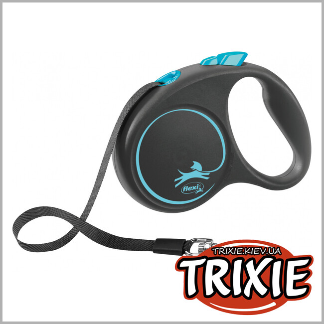 ТРІКСІ Україна - Флексі BLACK DESIGN-TRIXIE (S: 5м/до 15кг, синій)
