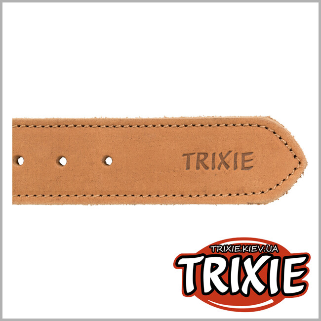 ТРИКСИ Украина - Ошейник Rustic из кожи Сердцебиение Trixie Heartbeat (кожа M : 38-47 см / 40 мм)