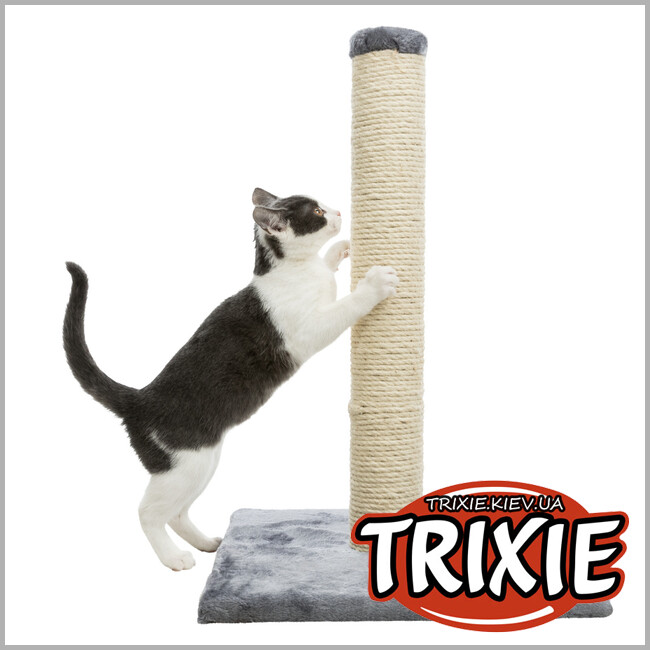 ТРІКСІ Україна - Кігтеточка дряпка на підставціTrixie Parla Scratching Post (сіра 62см)