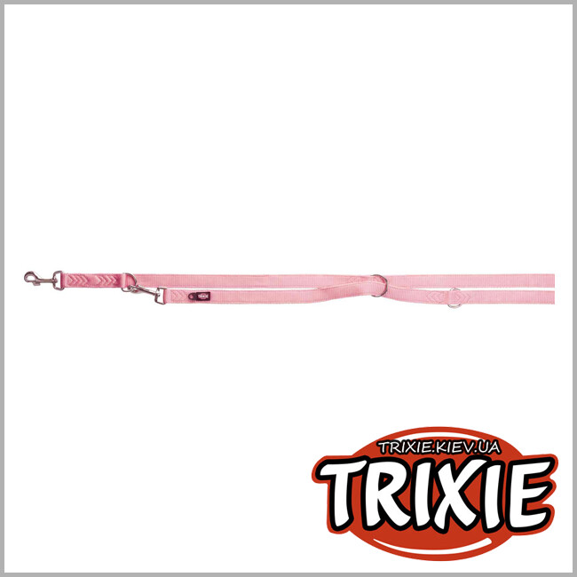 ТРИКСИ Украина - Поводок-перестежка Premium-TRIXIE двухслойный (Размер L–XL: 2.00м/25мм.фламинго)