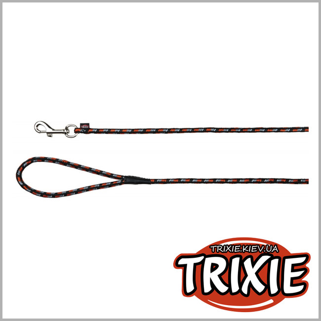 ТРИКСИ Украина - Поводок TRXIE ( Размер:5м/8мм,черный/оранжевый, нейлон)